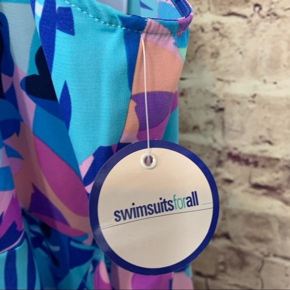 Swim Suits For All Blue Floral Maxi Cover Up Dress - Picture 9 of 13